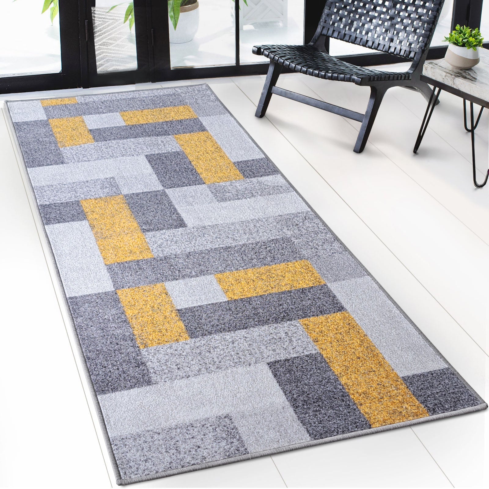 ✂ Teppich-Läufer nach Maß | New York | Rutschhemmend mit Gel-Rücken | Modernes Design in verschiedene Farben
