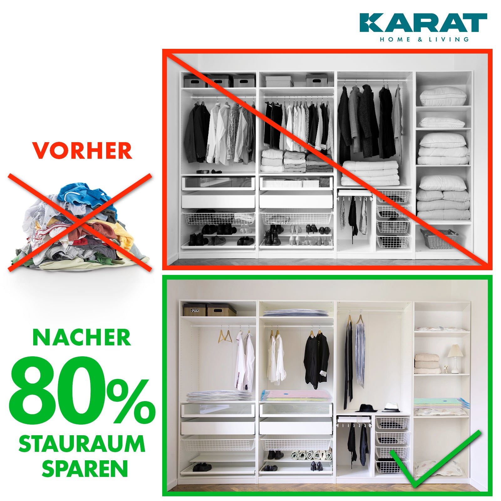 Vakuumbeutel | Tom | Platzsparende Aufbewahrung für Kleidung und Bettwäsche | Erhältlich in verschiedenen Größen