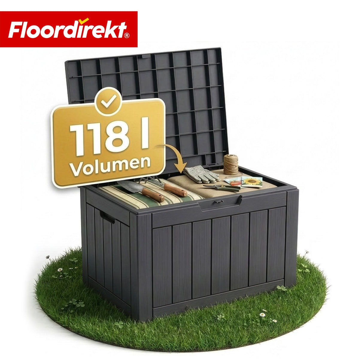 wetterfeste aufbewahrung garten Gartenbox in Holz-Optik