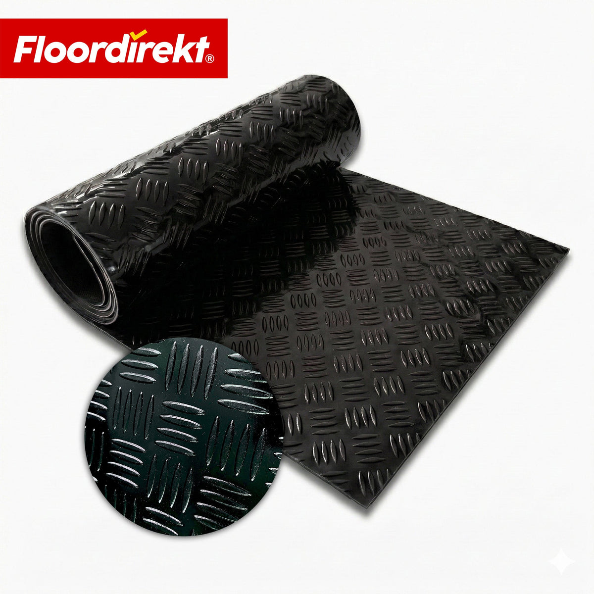 ✂ PVC-Bodenbelag | Bullet | Riffelblech-Optik | Rutschfest & Pflegeleicht | Meterware / Zuschnitt nach Maß | 110 cm Breite