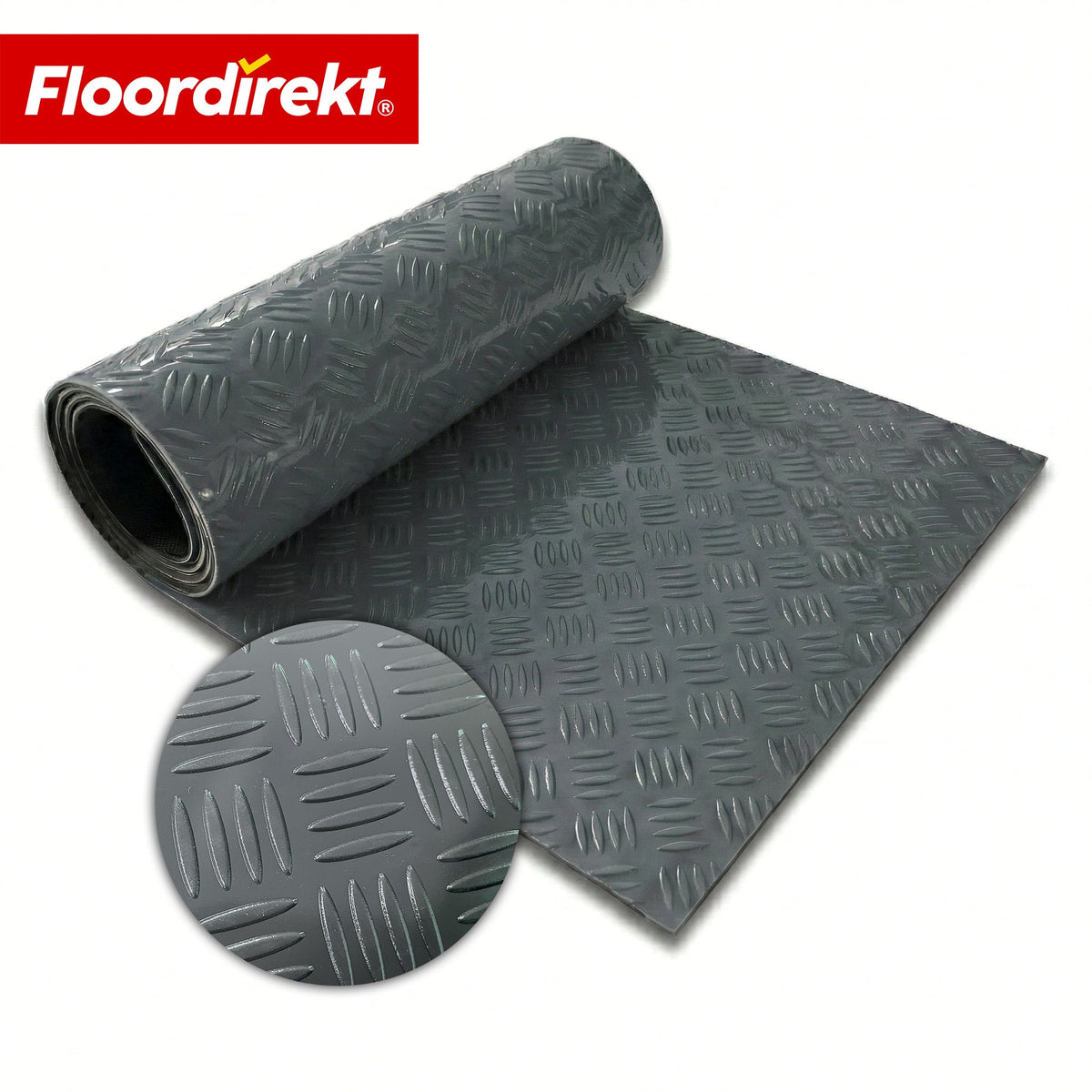 ✂ PVC-Bodenbelag | Bullet | Riffelblech-Optik | Rutschfest & Pflegeleicht | Meterware / Zuschnitt nach Maß | 110 cm Breite