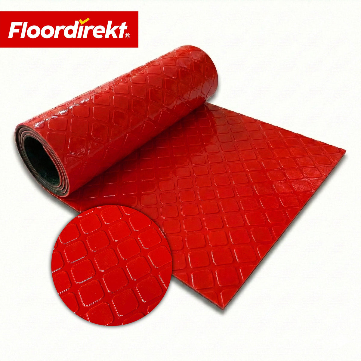 ✂ PVC-Bodenbelag | Check Quadra | Quadrat-Optik | Rutschfest & Pflegeleicht | Meterware / Zuschnitt nach Maß | 110 cm Breite