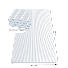 Doppelstegplatte | 60,5 x 121 cm | Polycarbonat | Für Gewächshaus & Überdachung