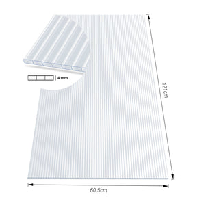 Doppelstegplatte | 60,5 x 121 cm | Polycarbonat | Für Gewächshaus & Überdachung
