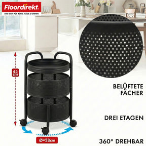 T1_Schwarz - 28 x 28 x 43 cm (3 Etagen)