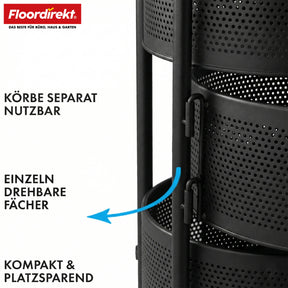 T2_Schwarz - 28 x 28 x 43 cm (3 Etagen)