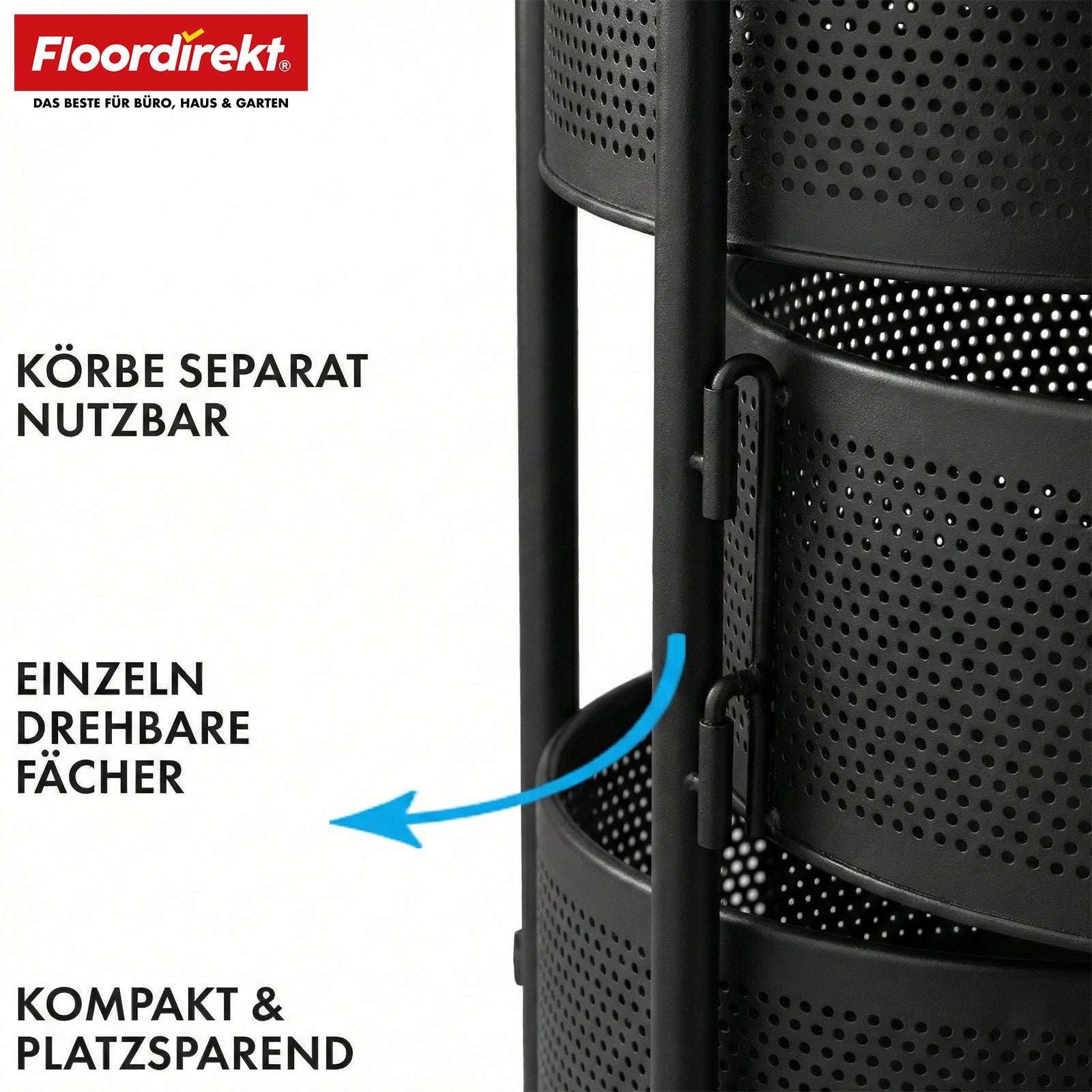 T2_Schwarz - 28 x 28 x 72 cm (5 Etagen)