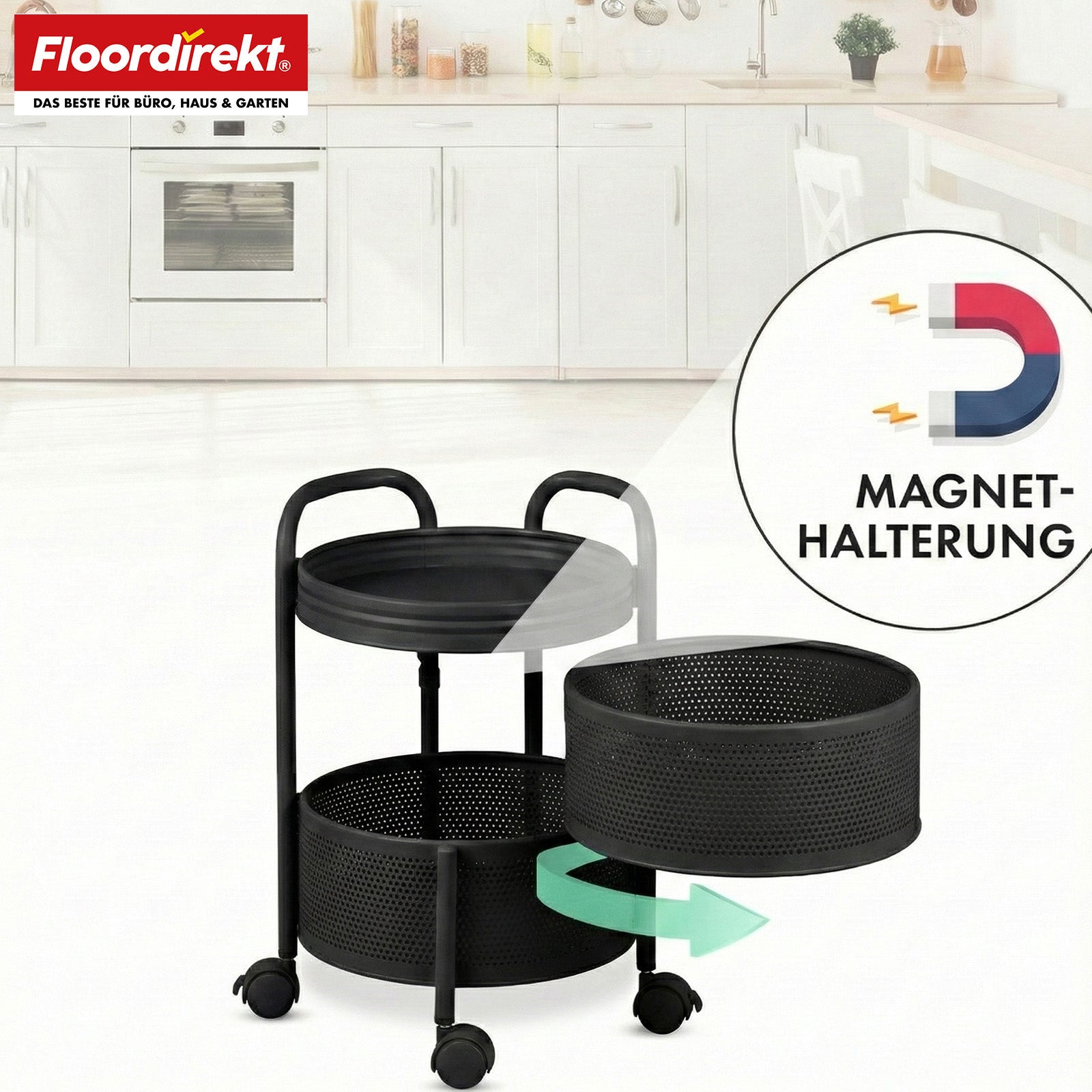 T4_Schwarz - 28 x 28 x 43 cm (3 Etagen)