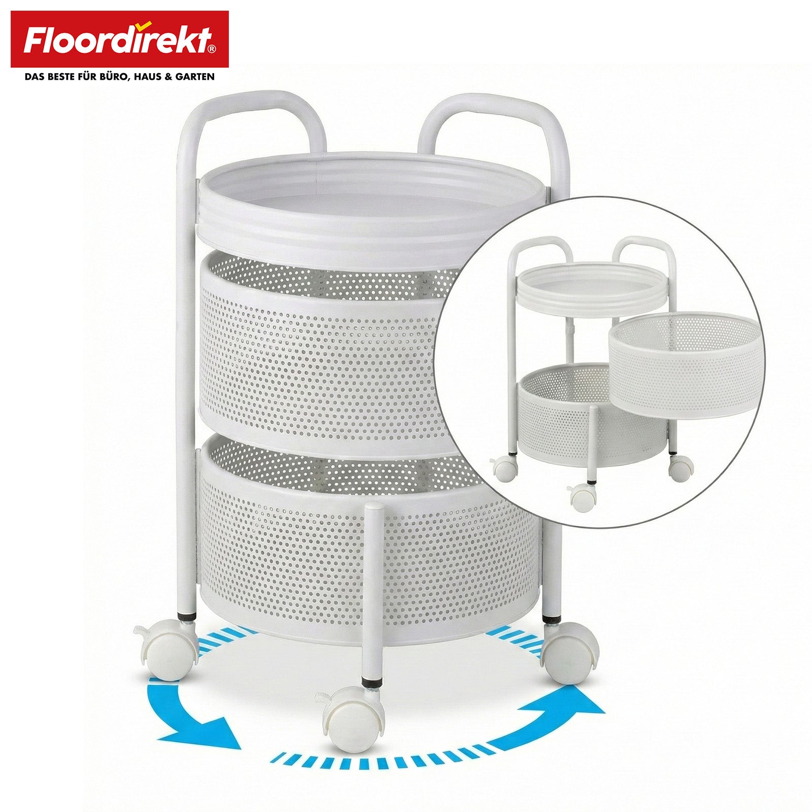 F1_Weiß - 28 x 28 x 43 cm (3 Etagen)