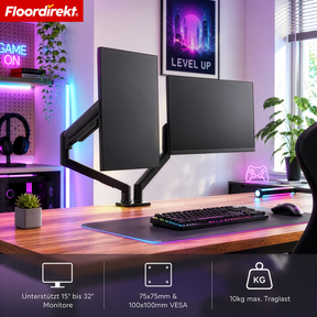 F3_Schwarz - Doppelarm für 2 Monitore