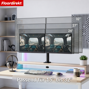 T2_Schwarz - Doppelarm für 2 Monitore