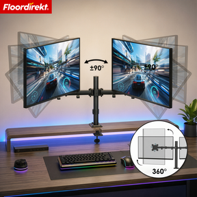 T3_Schwarz - Doppelarm für 2 Monitore