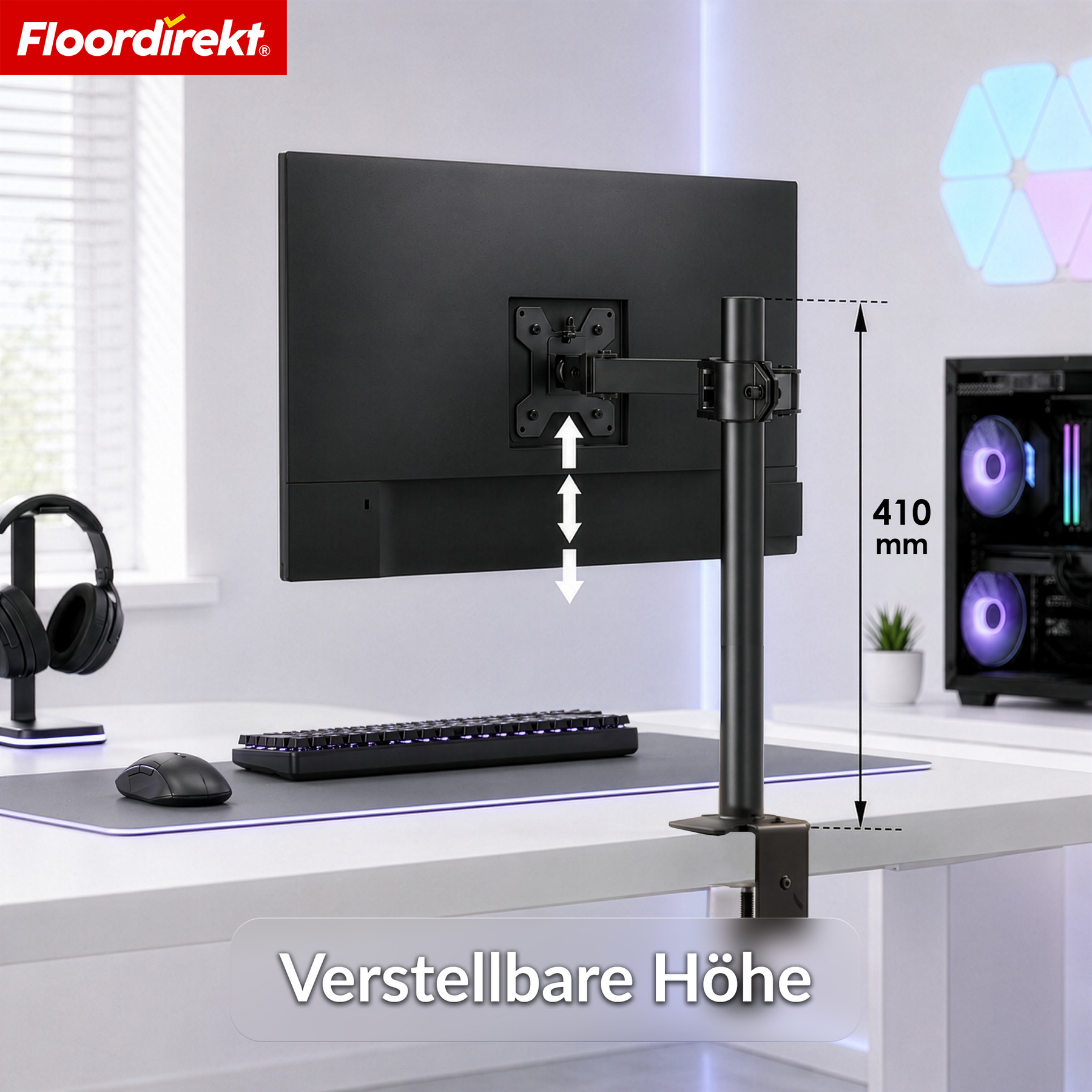 T4_Schwarz - Einarm für 1 Monitor