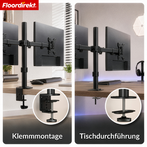 T6_Schwarz - Doppelarm für 2 Monitore