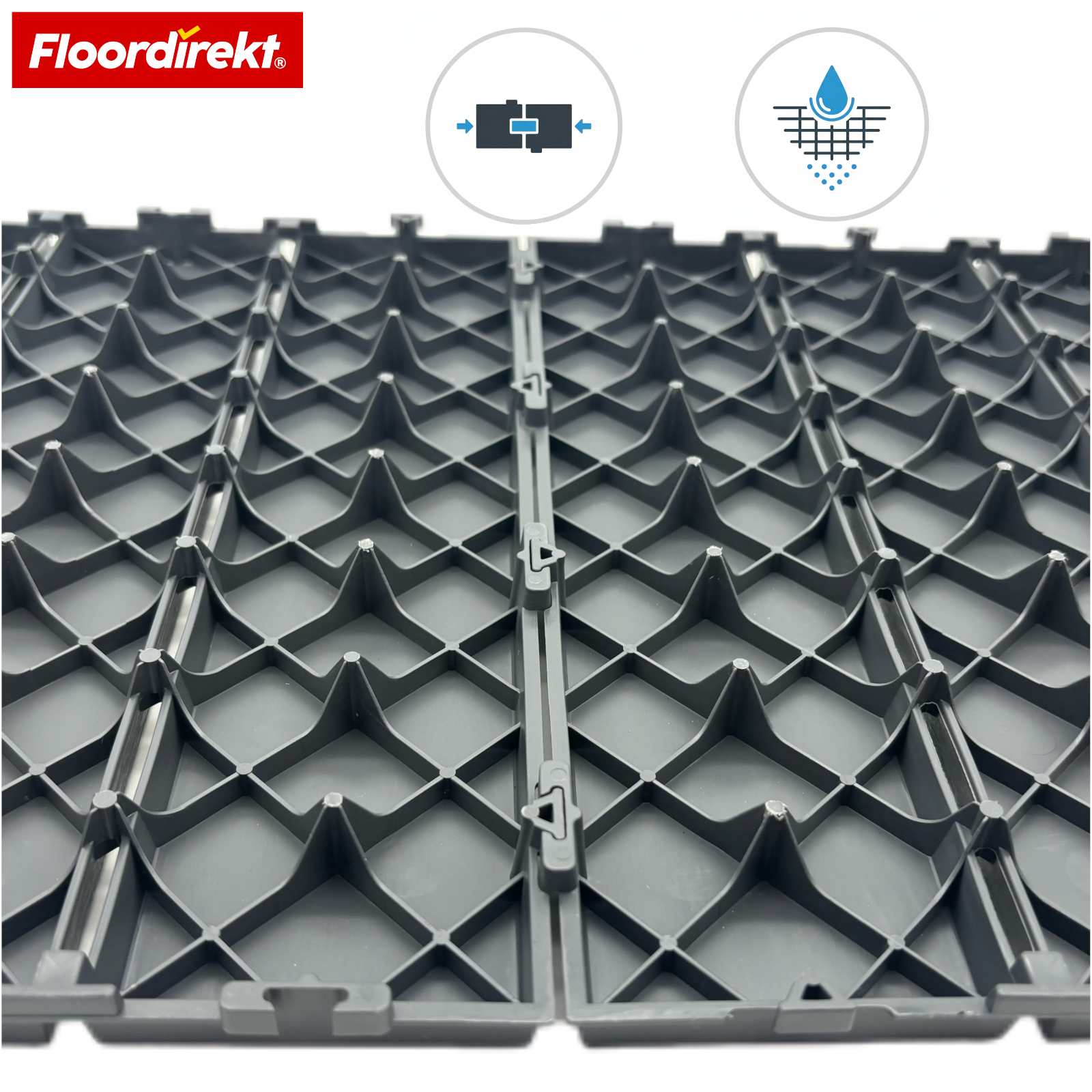 Terrassenfliesen | Elyse | Grau | 30x30 cm Klickfliesen aus Polypropylen | Wetterfest, pflegeleicht & einfach verlegbar