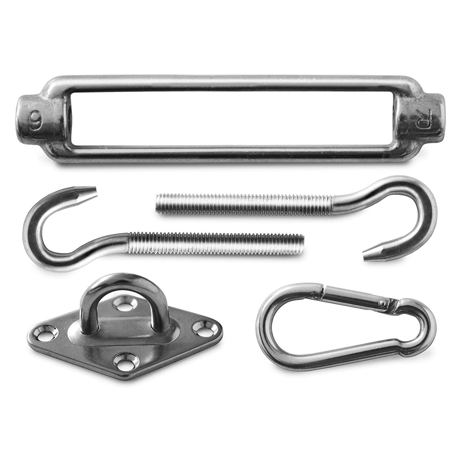 Befestigungs-Set für Sonnensegel |Wandhalterungen, Karabiner
